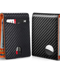 Carbon Fiber Leather Men Airtag Wallet