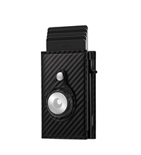 Carbon Fiber leather AirTag Leather Wallet