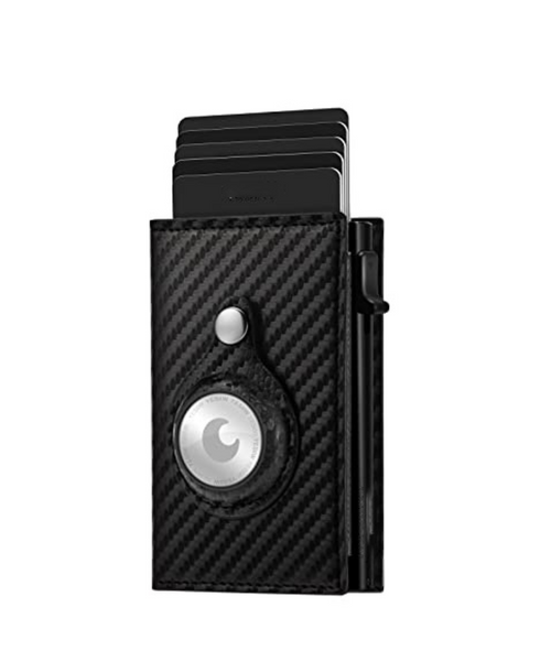 Carbon Fiber leather AirTag Leather Wallet